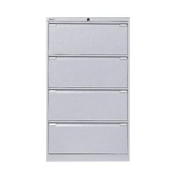 BISLEY Classeur pour dossiers suspendus à 2 rangées, 4 tiroirs, format A4, aluminium