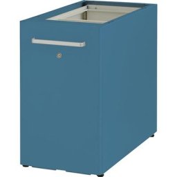 BISLEY Meuble de rangement Tower™ 2, sans plateau de finition, avec dispositif d'accrochage latéral, version droitière avec 1 tablette, azur
