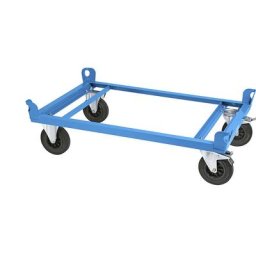 eurokraft pro Plateau roulant en acier, pour palettes Europe, charge max. 500 kg, hauteur de chargement 280 mm, bleu