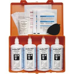 SÖHNGEN Kit de premier secours, laveurs d'yeux, dans un boîtier en plastique avec fixation murale, lot de 4