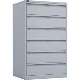BISLEY Armoire à fiches ECO, format A5, 3 rangées, 6 tiroirs, gris clair