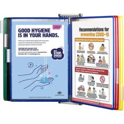 Tarifold Pochette transparente murale antibactérienne, kit complet, avec 10 pochettes transparentes A4