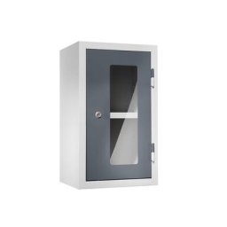 eurokraft basic Armoire murale d'atelier, h x l x p 600 x 350 x 320 mm, portes vitrées, gris basalte RAL 7012