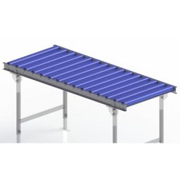 Gura Transporteur à rouleaux pour charges légères, cadre en acier et rouleaux en plastique, largeur voie 600 mm, entraxe 100 mm, longueur 1,5 m