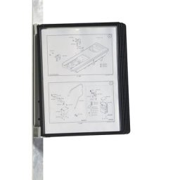 DURABLE Kit complet avec support mural magnétique, 5 pochettes transparentes A4, lot de 2, cadre noir