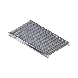 Gura Transporteur à rouleaux pour charges légères, cadre et rouleaux en aluminium, largeur voie 500 mm, entraxe 75 mm, longueur 1 m