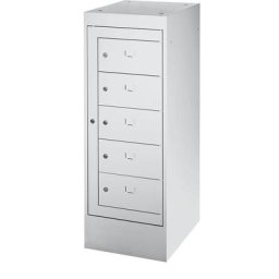 Armoire pour ordinateurs portables, 5 casiers, h x l 1115 x 400 mm, gris clair
