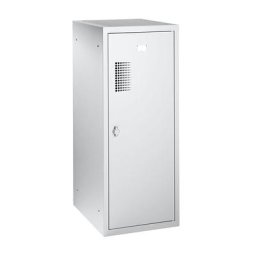 eurokraft basic Vestiaire multicases combiné, module unique, h x l x p 1000 x 400 x 500 mm, dispositif porte-cadenas, entièrement gris clair