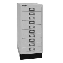 BISLEY MultiDrawer™ série 29, avec socle, format A4, 10 tiroirs, gris clair