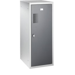 eurokraft basic Vestiaire multicases combiné, module unique, h x l x p 1000 x 400 x 500 mm, dispositif porte-cadenas, corps gris clair / porte gris basalte