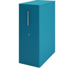 BISLEY Meuble de rangement Tower™ 4, avec plateau de finition, version droitière, 3 tablettes, azur