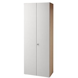 eurokraft pro ANNY - Armoire de bureau, portes battantes, 5 tablettes, façon noyer / aluminium