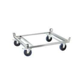 eurokraft pro Plateau roulant en acier, pour palettes industrielles, charge max. 1000 kg, hauteur de chargement 280 mm, galvanisé