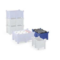 Caisse-palette gerbable en polyéthylène, charge max. au gerbage 2500 kg, L x l 1000 x 800 mm, bleu