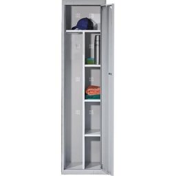 eurokraft basic Vestiaire modulaire avec éléments de base et additionnels, h x l x p 1800 x 450 x 500 mm, 1 tablette supérieure, 3 tablettes, gris clair, élément de base