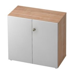 ANNY-AC - Armoire de bureau à paroi arrière insonorisante, h x l x p 748 x 800 x 420 mm, 1 tablette, façon noyer