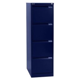 BISLEY Classeur pour dossiers suspendus à 1 rangée, 4 tiroirs, format A4, bleu oxford