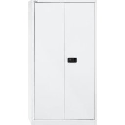 BISLEY Armoire à portes battantes UNIVERSAL, h x l x p 1806 x 914 x 400 mm, 3 tablettes, 4 hauteurs de classeurs, blanc trafic