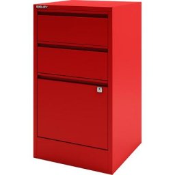 BISLEY Classeur pour dossiers suspendus HomeFiler, 2 tiroirs, 1 tiroir pour dossiers suspendus, rouge cardinal