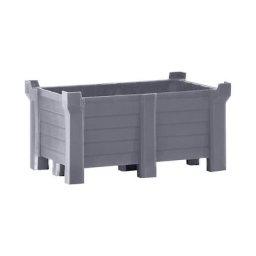 Caisse-palette gerbable en polyéthylène, charge max. au gerbage 2500 kg, L x l 1200 x 800 mm, gris