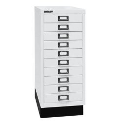 BISLEY MultiDrawer™ série 29, avec socle, format A4, 10 tiroirs, blanc trafic