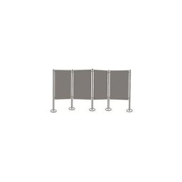 magnetoplan Kit de cloisons polyvalentes, feutre, gris, 4 tableaux à épingler, 5 montants