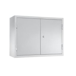 eurokraft basic Armoire murale d'atelier, h x l x p 600 x 800 x 320 mm, portes en tôle pleine, gris clair RAL 7035
