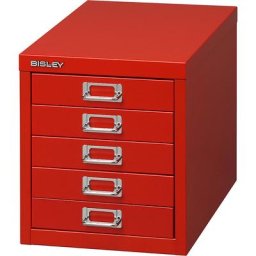 BISLEY MultiDrawer™ série 39, format A4, 5 tiroirs, rouge cardinal