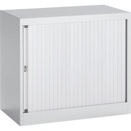 BISLEY Armoire à rideaux Euro, largeur 800 mm, 1 tablette, gris clair