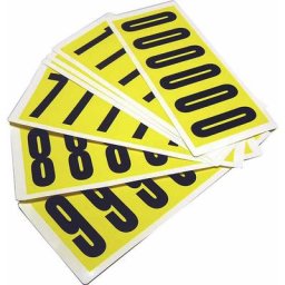 Jeu de caractères, h x l 90 x 38 mm, chiffres adhésifs 0 - 9, 10 cartes