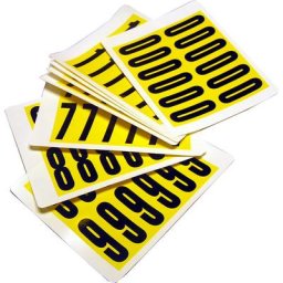 Jeu de caractères, h x l 56 x 21 mm, chiffres adhésifs 0 - 9, 10 cartes
