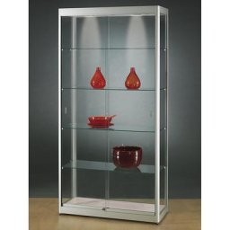 Vitrine, l x p x h 1000 x 400 x 2000 mm, éclairage par groupes de diodes, Ø tête de lampe 50 mm, sans armoire inférieure