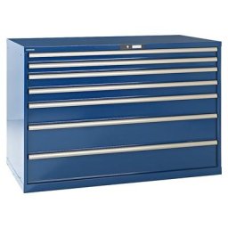 LISTA Armoire à tiroirs en tôle d'acier, h x l 1000 x 1431 mm, 7 tiroirs, charge max. 200 kg, bleu gentiane