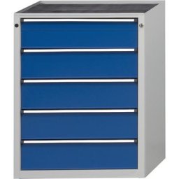 ANKE Armoire à tiroirs sans plateau, largeur 760 mm, charge max. tiroirs 200 kg, 5 tiroirs, façade bleu gentiane