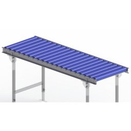 Gura Transporteur à rouleaux pour charges légères, cadre en acier et rouleaux en plastique, largeur voie 500 mm, entraxe 75 mm, longueur 1,5 m