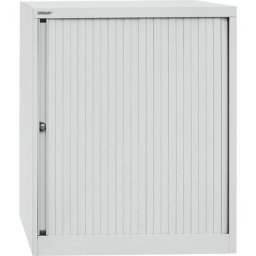 BISLEY Armoire à rideaux Euro, largeur 800 mm, 2 tablettes, gris clair