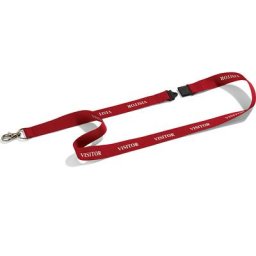 DURABLE Bande textile VISITOR, avec mousqueton, lot de 20, rouge