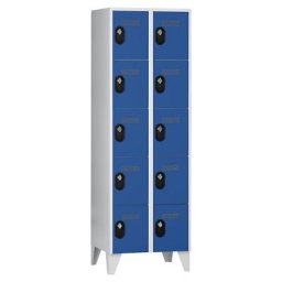 Wolf Vestiaire multicases, hauteur cases 320 mm, h x l x p 1850 x 600 x 500 mm, largeur compartiments 300 mm, coloris corps / porte gris clair / bleu gentiane