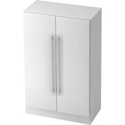 Armoire de bureau, hauteur 1270 mm, 2 tablettes, blanc