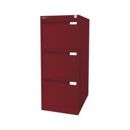 BISLEY Classeur pour dossiers suspendus à 1 rangée, 3 tiroirs, format A4, rouge cardinal