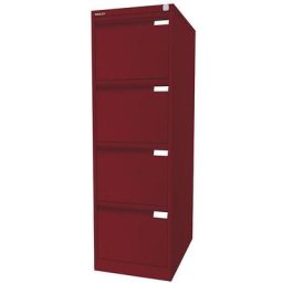 BISLEY Classeur pour dossiers suspendus à 1 rangée, 4 tiroirs, format A4, rouge cardinal