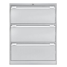BISLEY Classeur pour dossiers suspendus à 2 rangées, 3 tiroirs, format A4, gris clair
