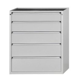 ANKE Armoire à tiroirs, l x p 1060 x 675 mm, charge max. tiroirs 200 kg, 5 tiroirs, hauteur 1280 mm, façade gris clair