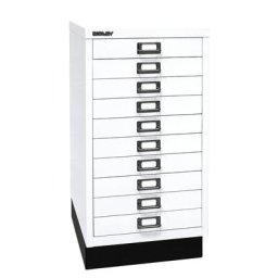 BISLEY MultiDrawer™ série 29, avec socle, format A3, 10 tiroirs, blanc trafic