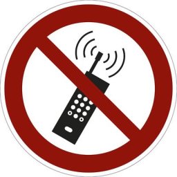 Panneaux d'interdiction, interdiction d'activer des téléphones portables, lot de 10, plastique, Ø 200 mm