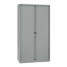 BISLEY Armoire à rideaux Euro, largeur 1000 mm, 4 tablettes, argent
