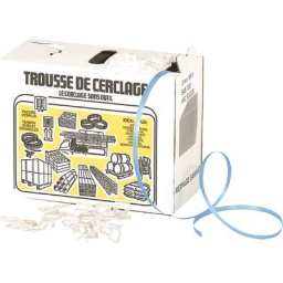 eurokraft basic Kit de cerclage, feuillard en polypropylène, feuillard dans un carton distributeur, boucles, largeur feuillard 12 mm
