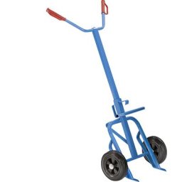eurokraft pro Chariot porte-fûts pour fûts en acier, charge max. 400 kg, avec roues à bandage caoutchouc