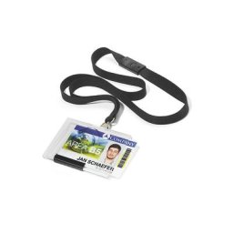 DURABLE Porte-cartes PUSHBOX, avec bande textile, lot de 20, pour 1 carte