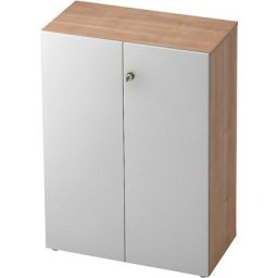ANNY-AC - Armoire de bureau à paroi arrière insonorisante, h x l x p 1100 x 800 x 420 mm, 2 tablettes, façon noyer